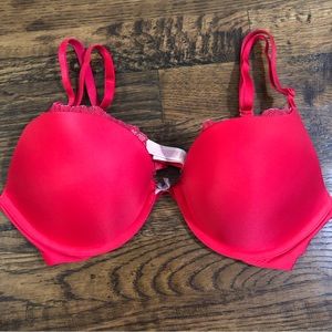 Victoria’s Secret VS Push Up Red Lace Bra Size 34C